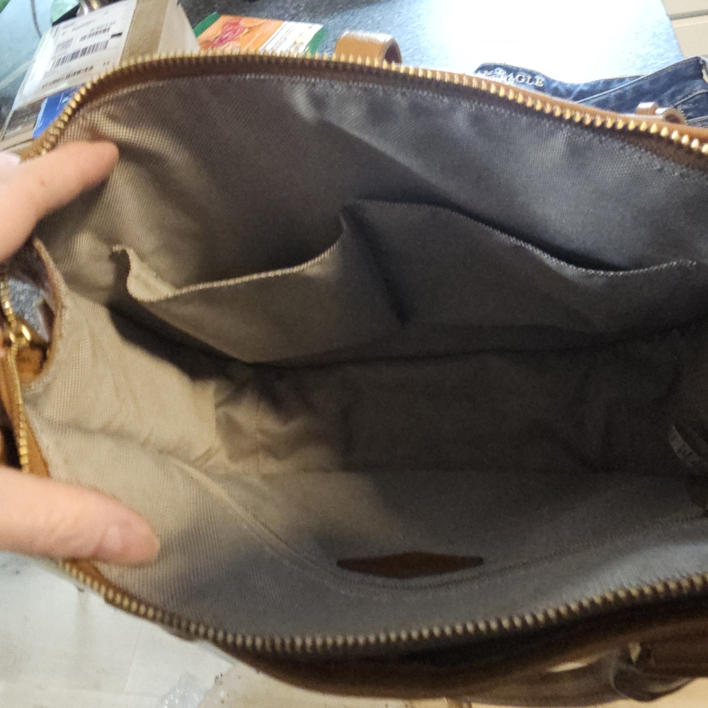 Fossil Ryder Satchel Large leather bag, Streetwear Brown Tan Luxury - Picture 6 of 6